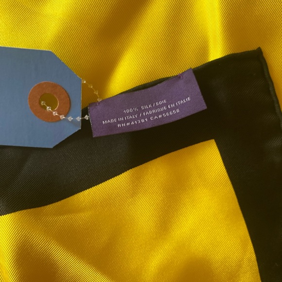 Ralph Lauren purple Label silk scarf yellow and black - Picture 3 of 4